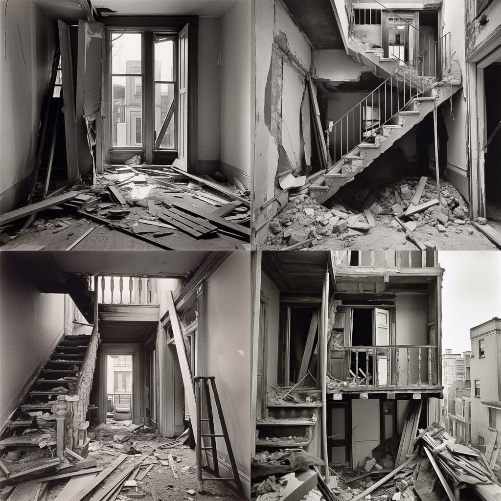 Gordon Matta-Clark style, Midjourney V5, render 1 of 4