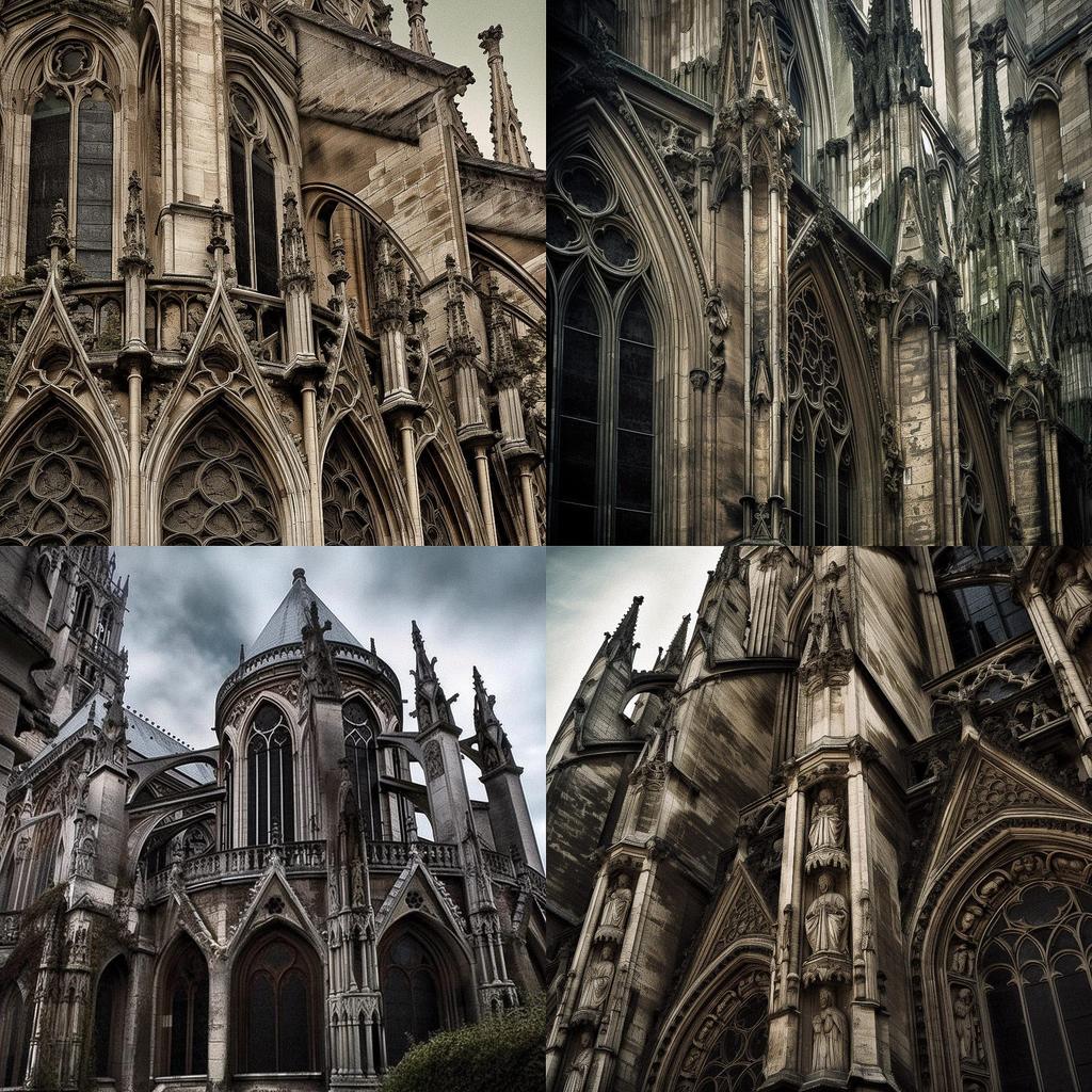 Gothic architecture style, Midjourney V5, render 1 of 4