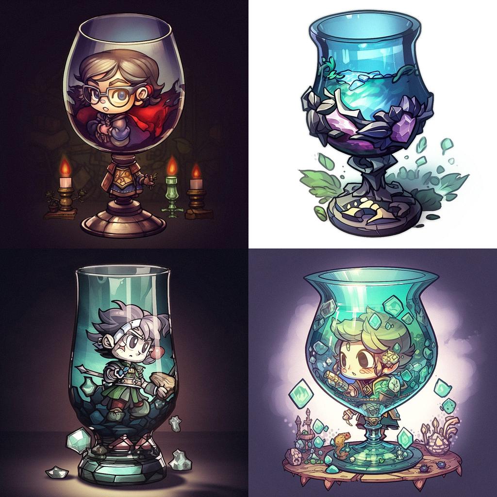Graal glass style, Midjourney V5, render 1 of 4