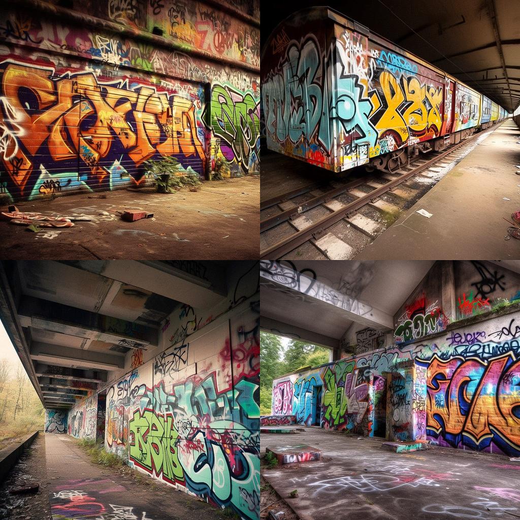 Graffiti style, Midjourney V5, render 1 of 4