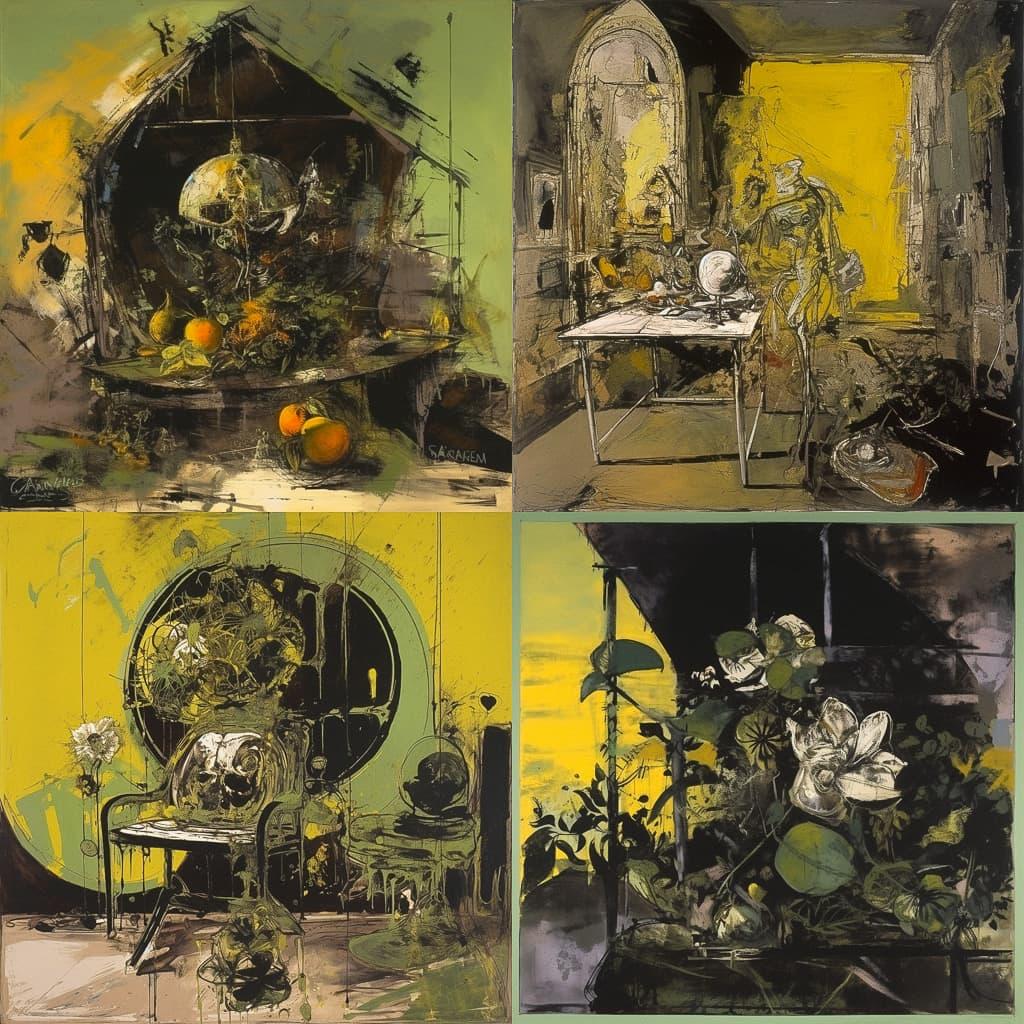 Graham Sutherland style, Midjourney V5, render 1 of 4