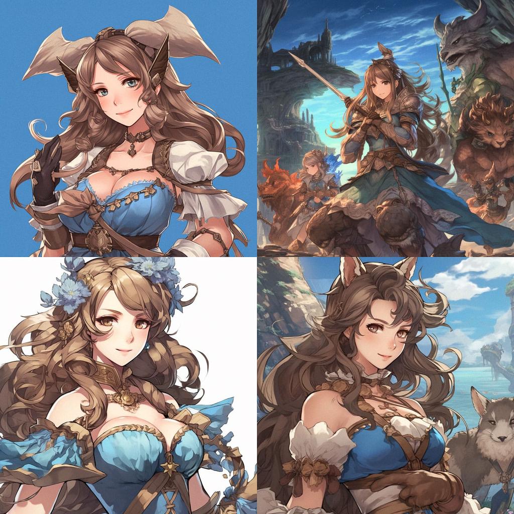 Granblue Fantasy style, Midjourney V5, render 1 of 4