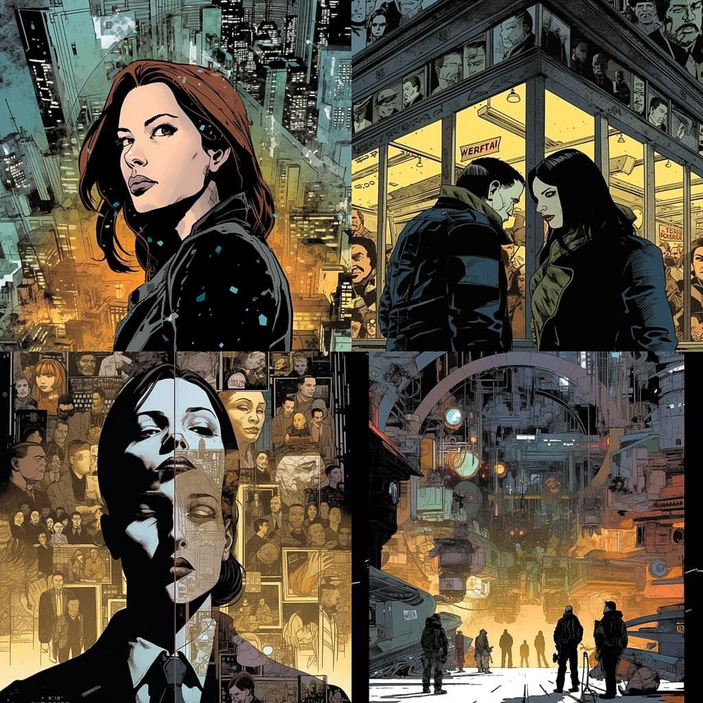 Greg Rucka style, Midjourney V5, render 1 of 4
