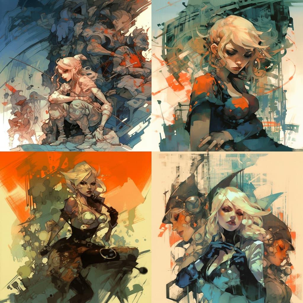 Greg Tocchini style, Midjourney V5, render 1 of 4