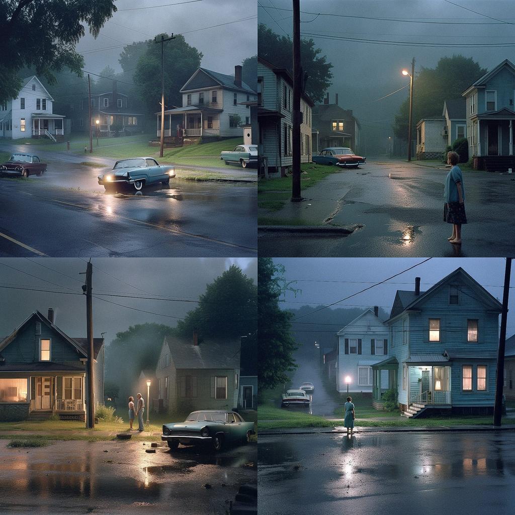 Gregory Crewdson style, Midjourney V5, render 1 of 4