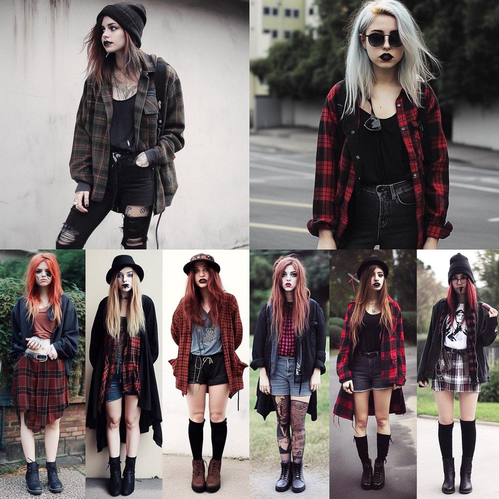 Grunge fashion style, Midjourney V5, render 1 of 4