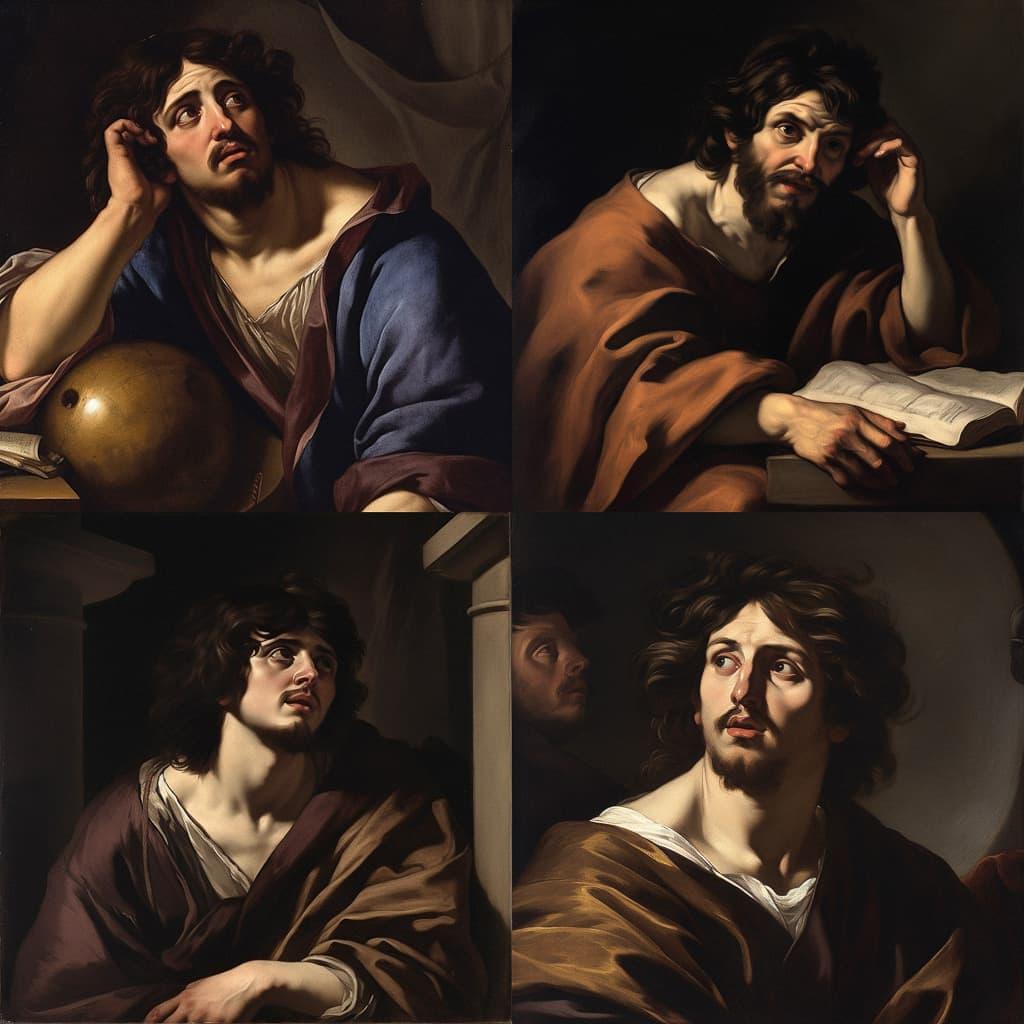 Guercino style, Midjourney V5, render 1 of 4