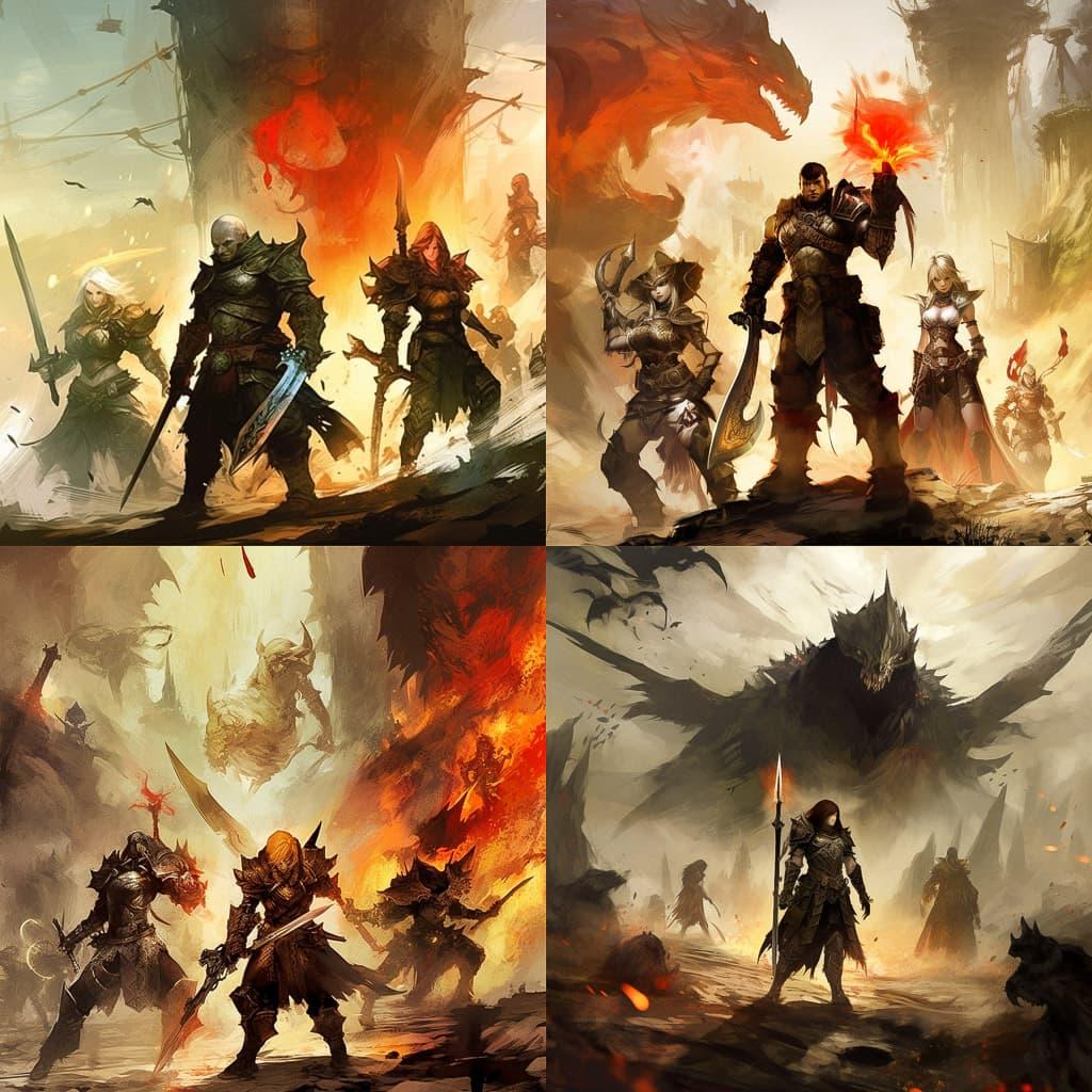 Guild Wars 2 style, Midjourney V5, render 1 of 4