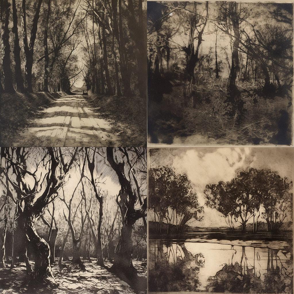 Gumoil print style, Midjourney V5, render 1 of 4