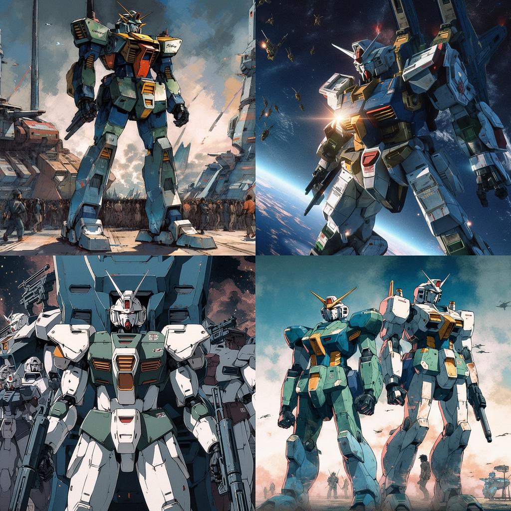 Gundam style, Midjourney V5, render 1 of 4