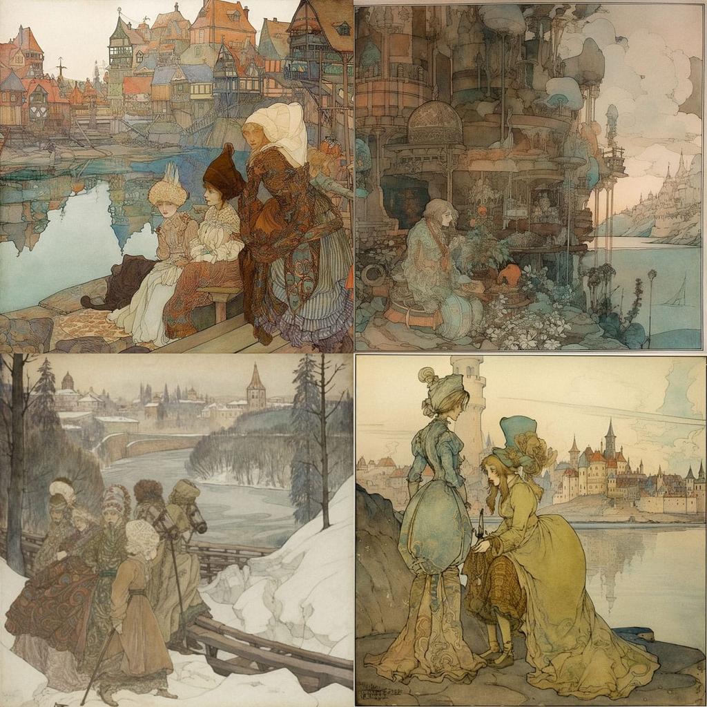 Gustav-Adolf Mossa style, Midjourney V5, render 1 of 4