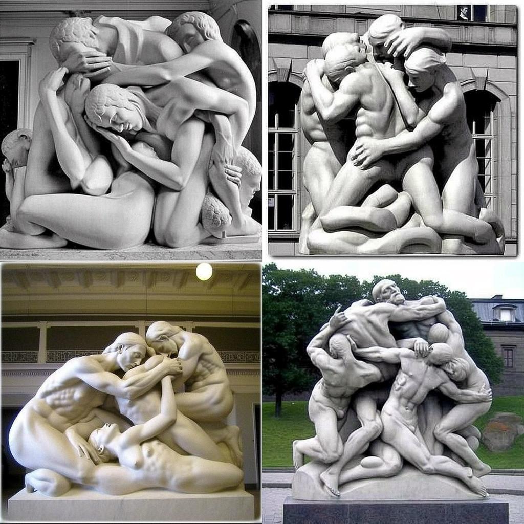 Gustav Vigeland style, Midjourney V5, render 1 of 4