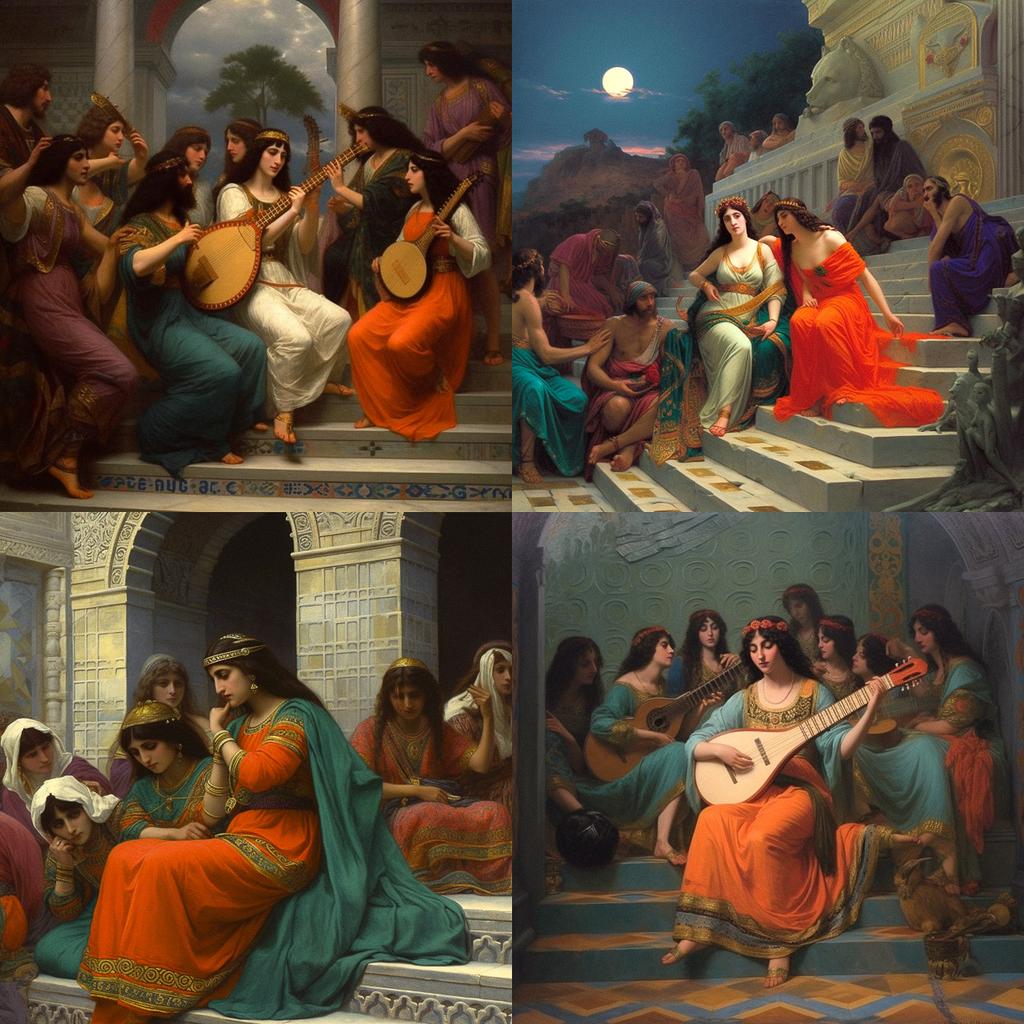 Gustave Boulanger style, Midjourney V5, render 1 of 4