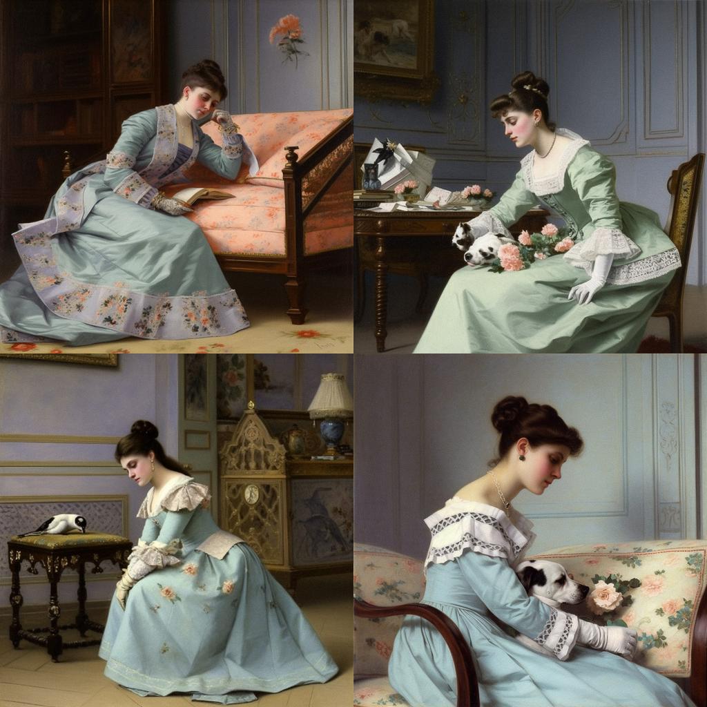 Gustave de Jonghe style, Midjourney V5, render 1 of 4