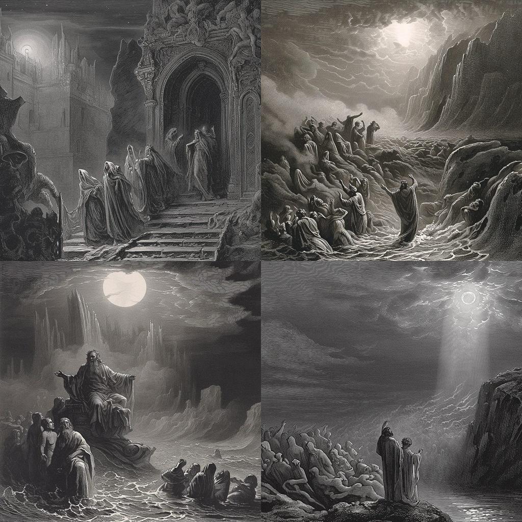 Gustave Dore style, Midjourney V5, render 1 of 4