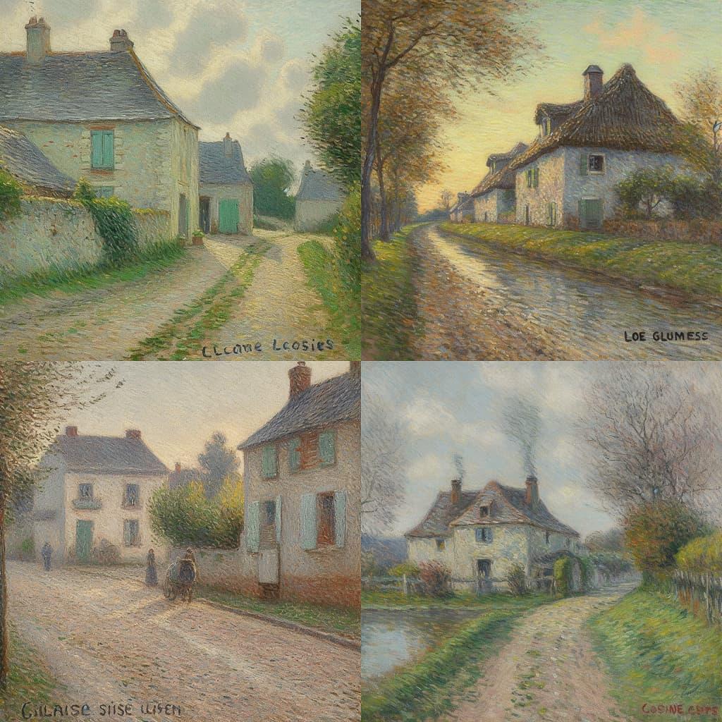 Gustave Loiseau style, Midjourney V5, render 1 of 4