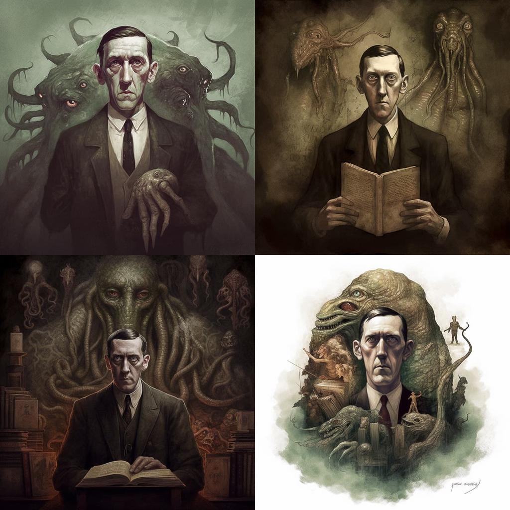 H. P. Lovecraft style, Midjourney V5, render 1 of 4