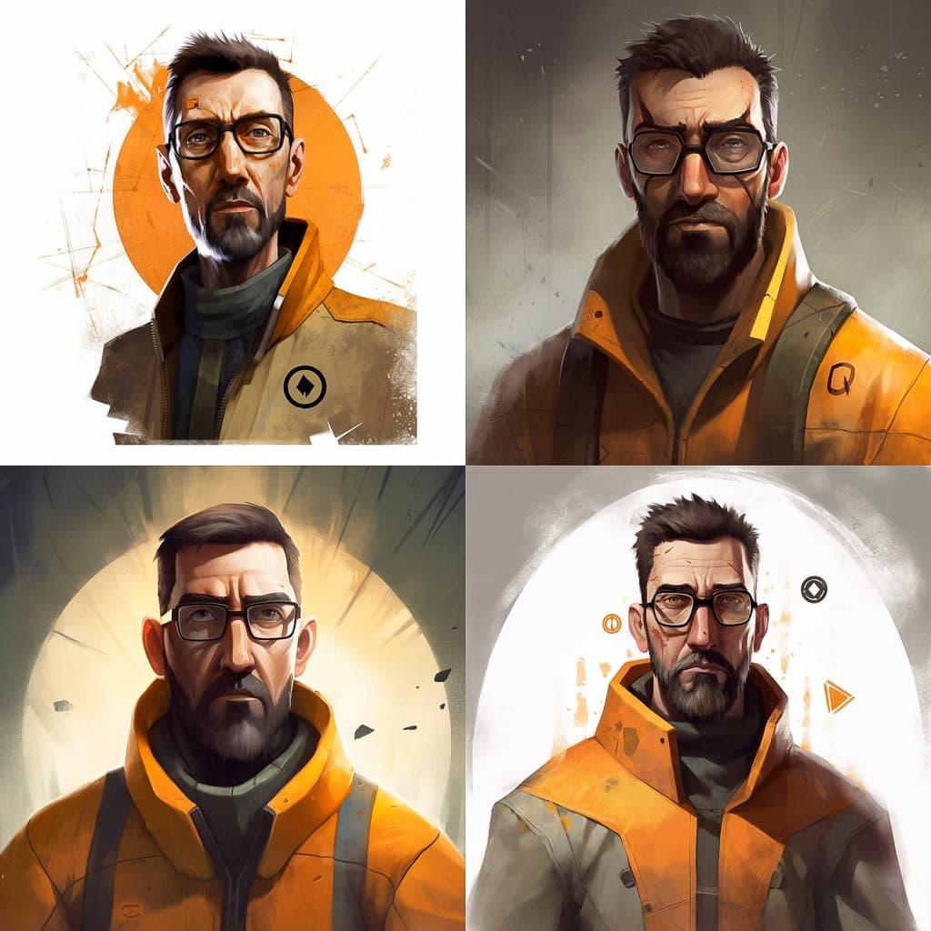 Half-Life style, Midjourney V5, render 1 of 4