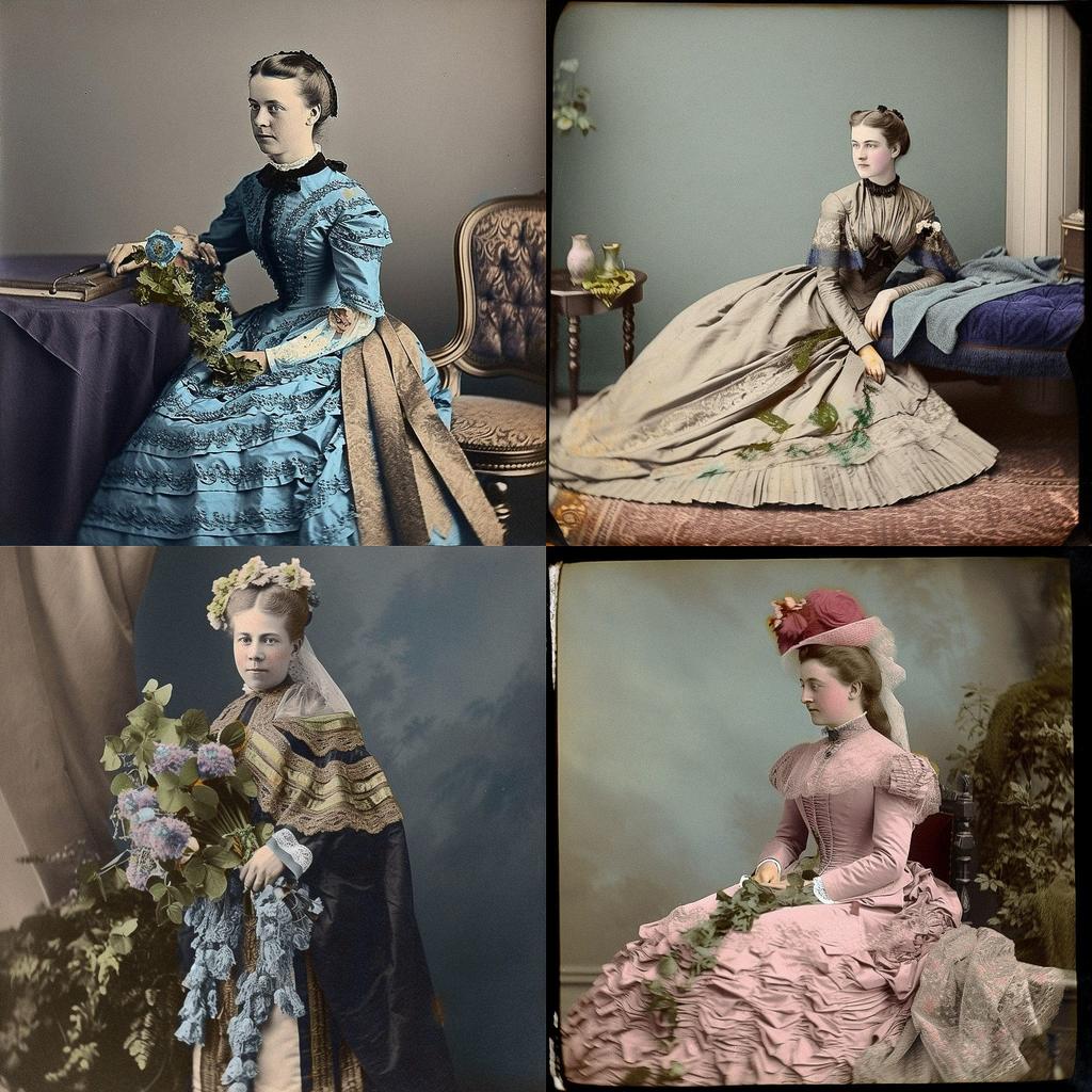 Hand-colored photograph style, Midjourney V5, render 1 of 4