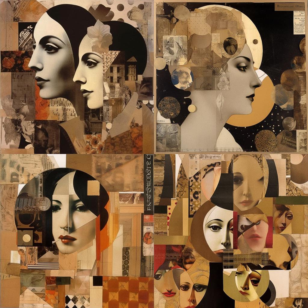 Hannah Hoch style, Midjourney V5, render 1 of 4