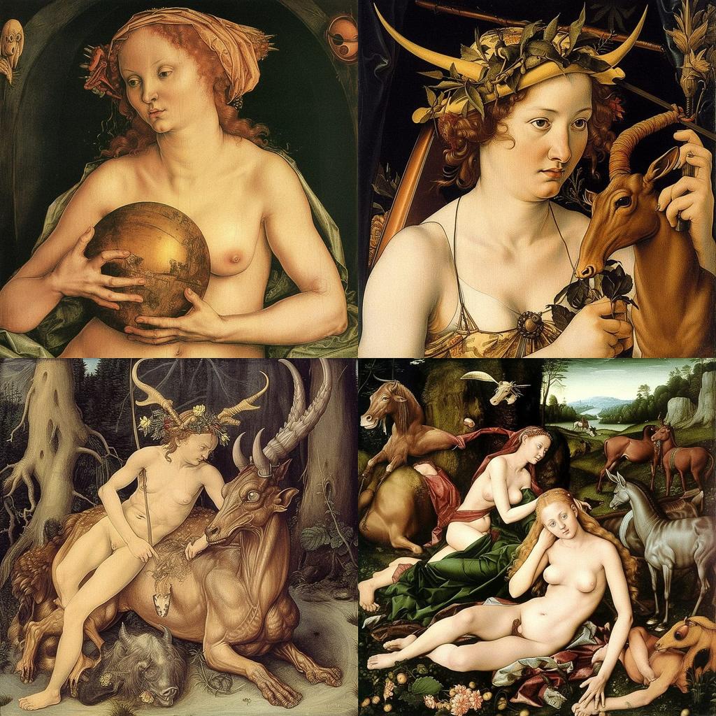 Hans Baldung style, Midjourney V5, render 1 of 4