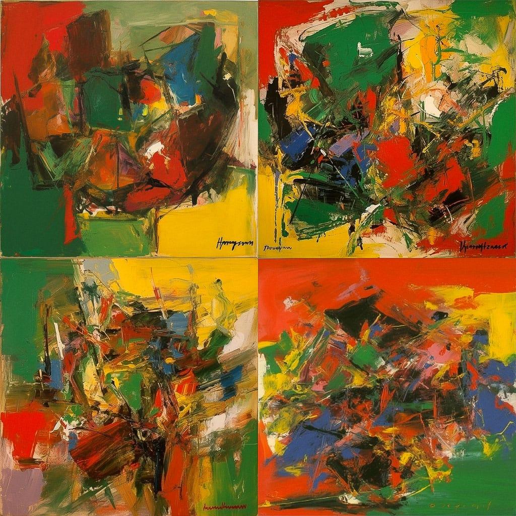 Hans Hofmann style, Midjourney V5, render 1 of 4