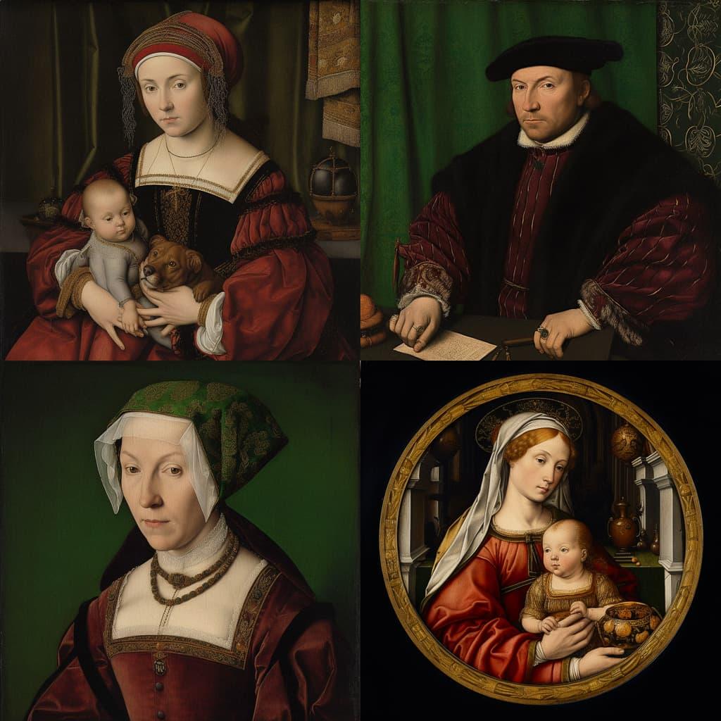Hans Holbein the Elder style, Midjourney V5, render 1 of 4