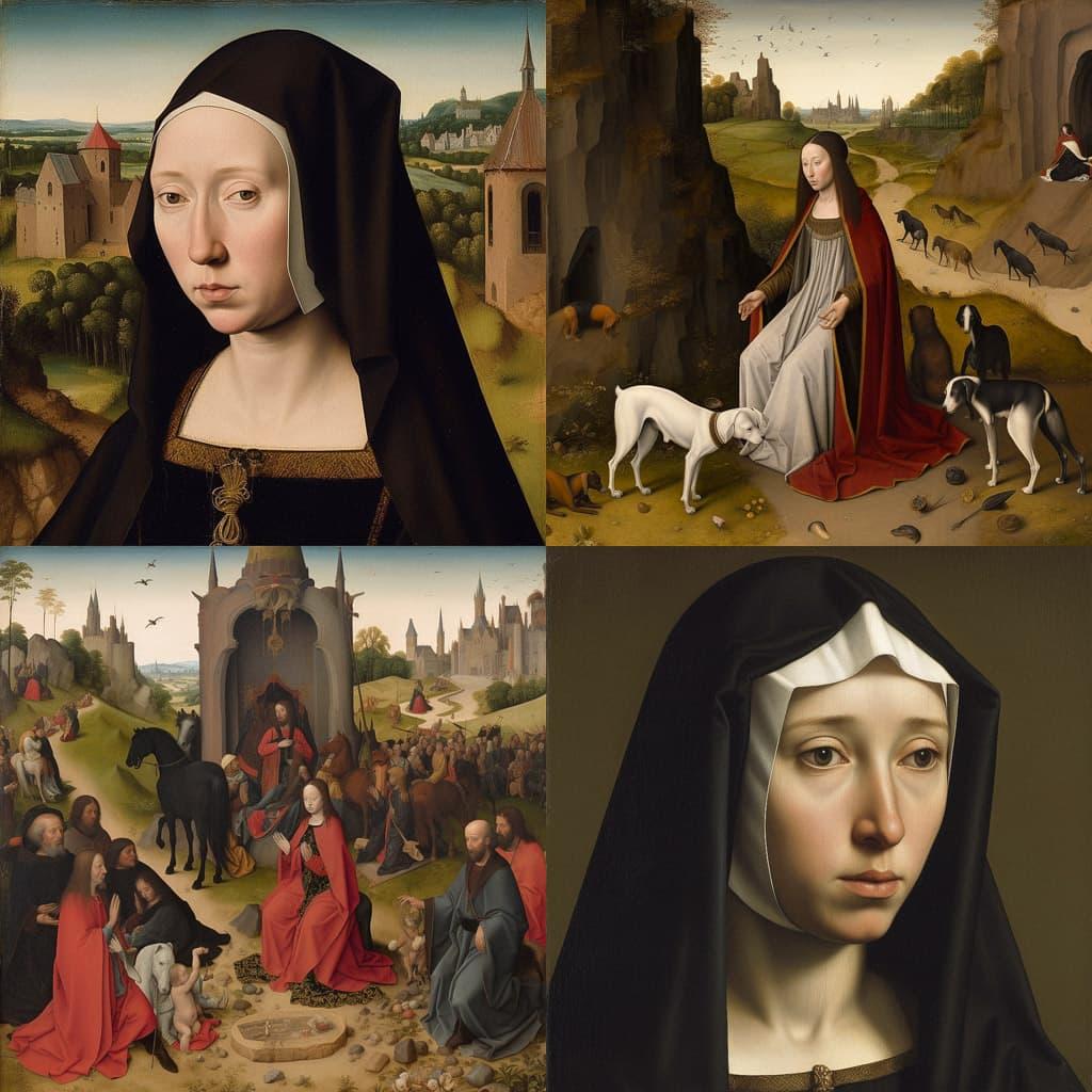 Hans Memling style, Midjourney V5, render 1 of 4