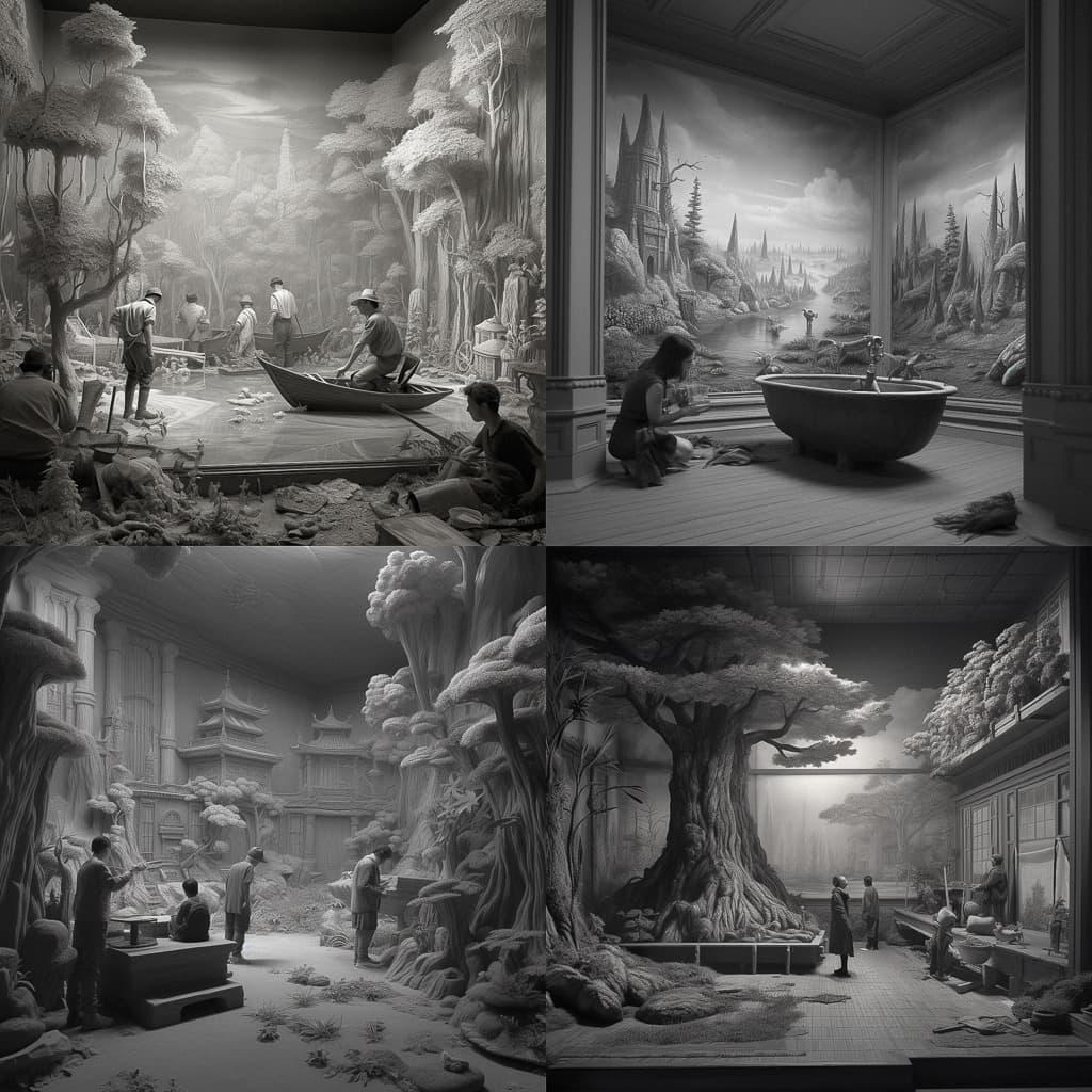 Hans Op de Beeck style, Midjourney V5, render 1 of 4