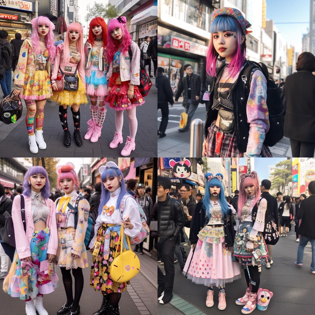 Harajuku fashion style, Midjourney V5, render 1 of 4