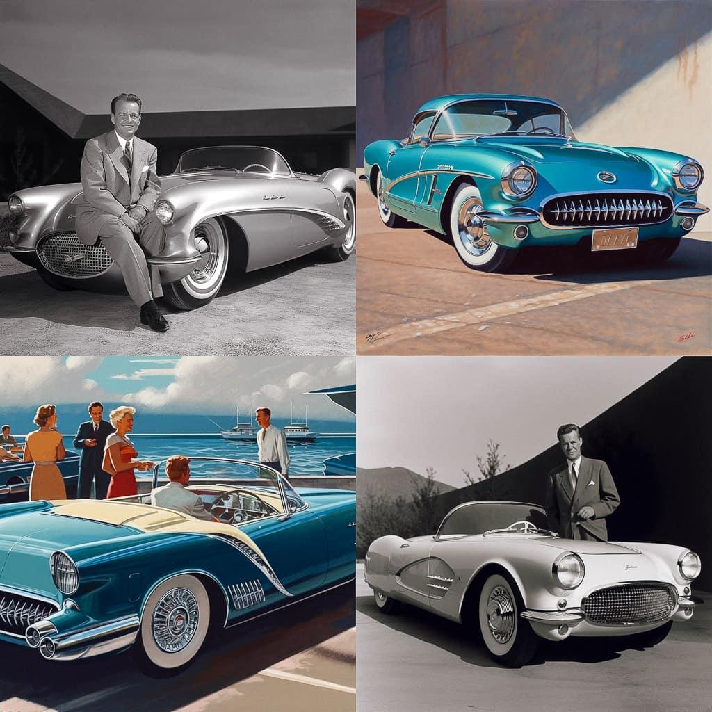 Harley Earl style, Midjourney V5, render 1 of 4