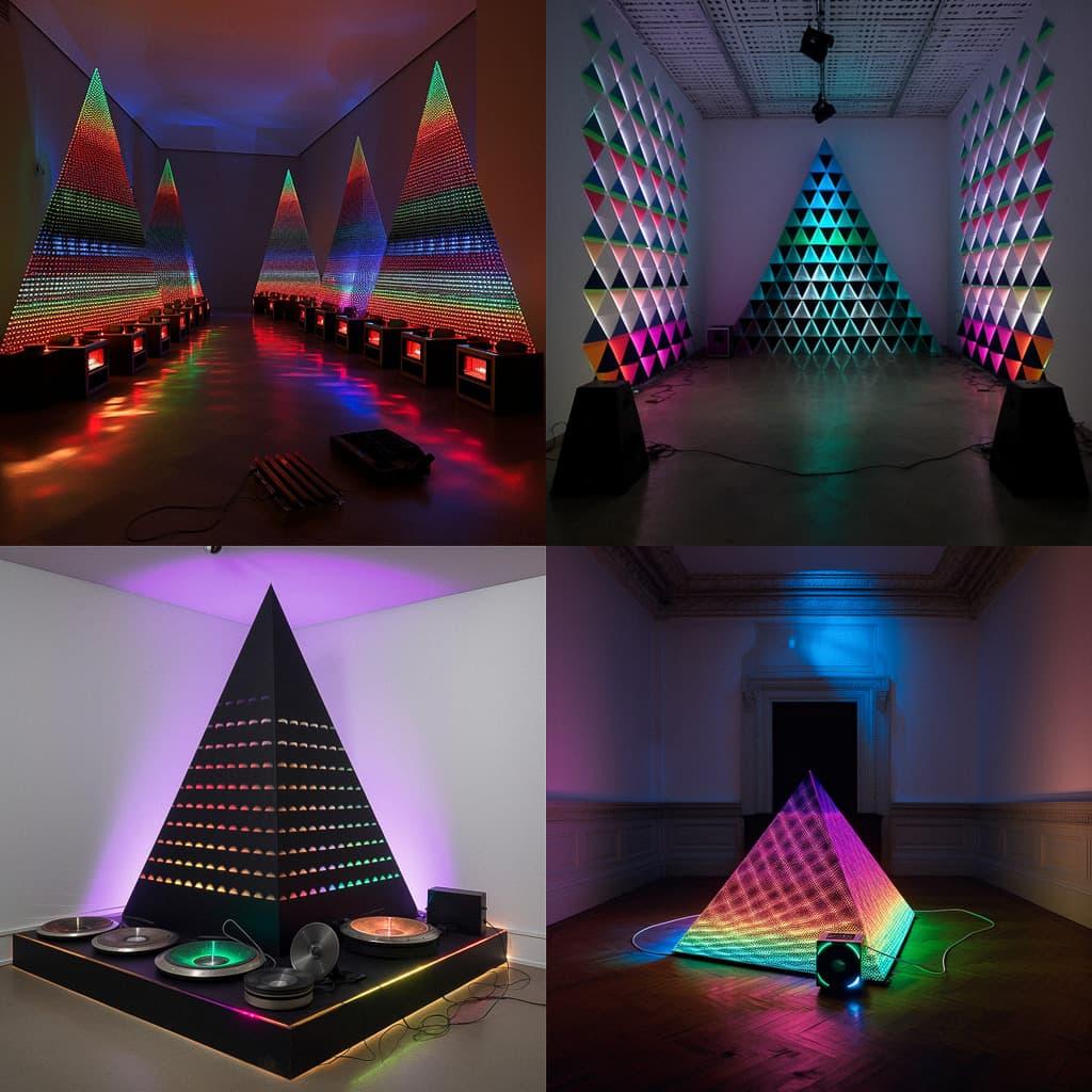 Haroon Mirza style, Midjourney V5, render 1 of 4