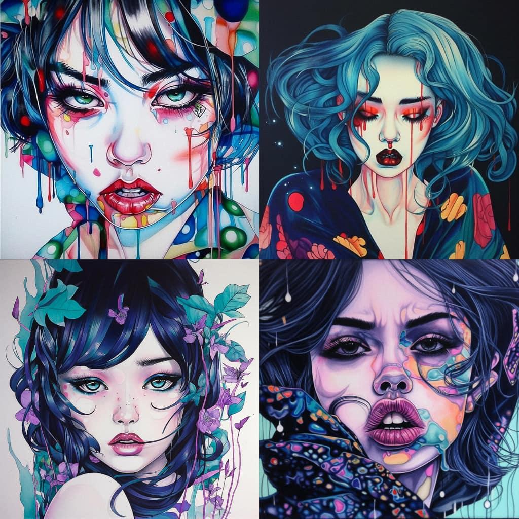 Harumi Hironaka style, Midjourney V5, render 1 of 4