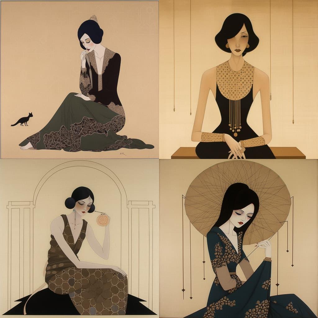 Hayv Kahraman style, Midjourney V5, render 1 of 4
