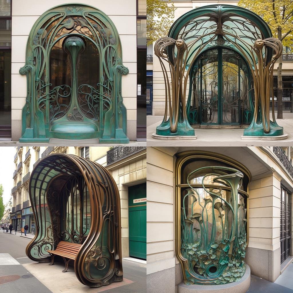 Hector Guimard style, Midjourney V5, render 1 of 4