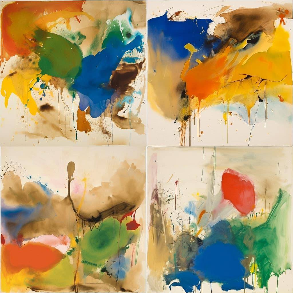 Helen Frankenthaler style, Midjourney V5, render 1 of 4