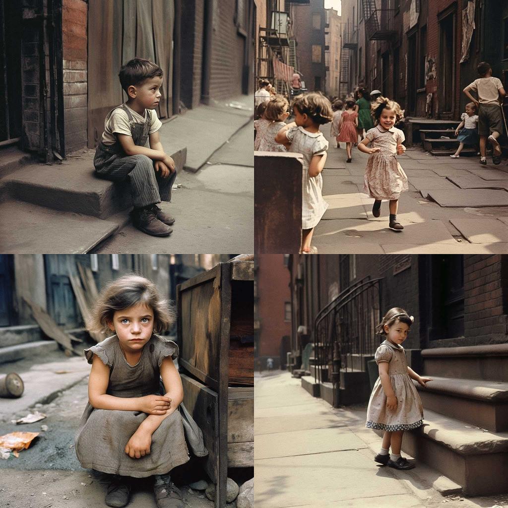 Helen Levitt style, Midjourney V5, render 1 of 4
