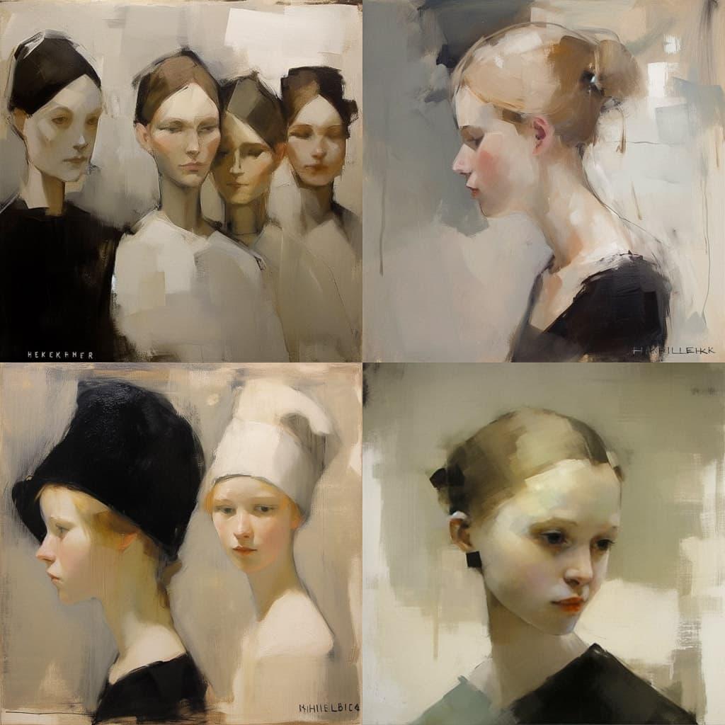 Helene Schjerfbeck style, Midjourney V5, render 1 of 4