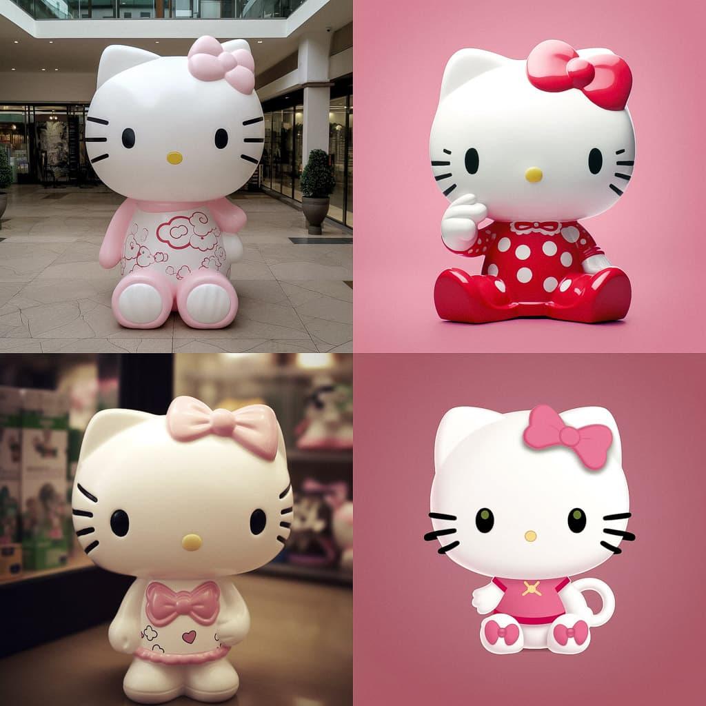 Hello Kitty style, Midjourney V5, render 1 of 4