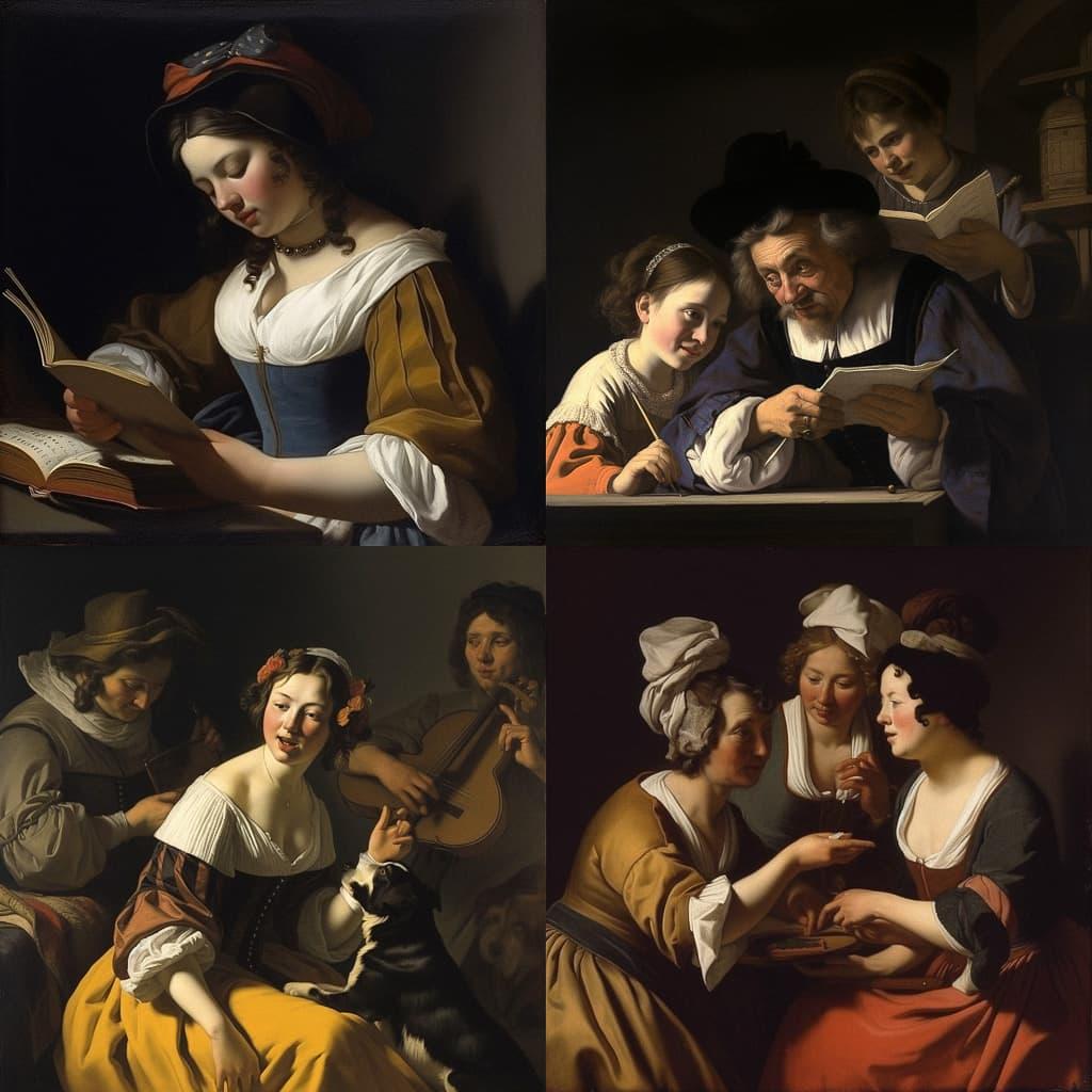 Hendrick ter Brugghen style, Midjourney V5, render 1 of 4