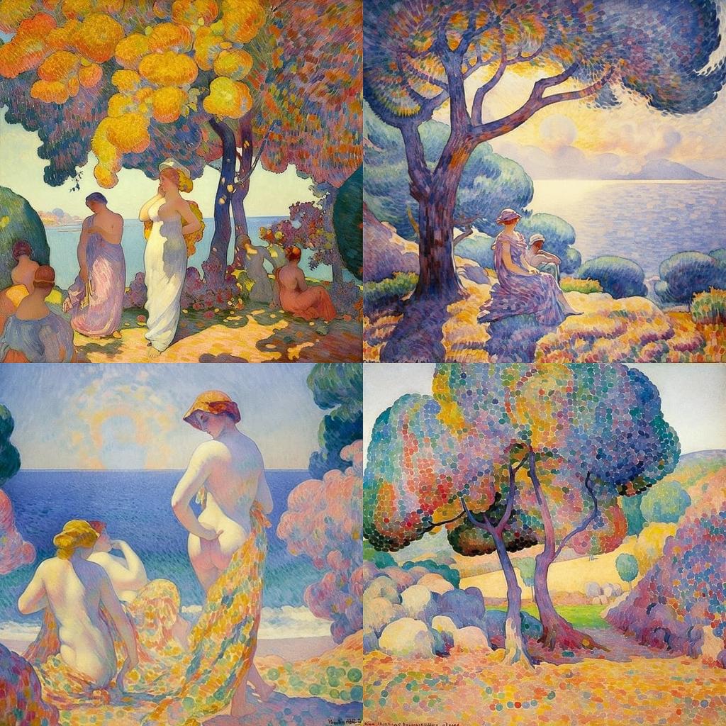 Henri-Edmond Cross style, Midjourney V5, render 1 of 4