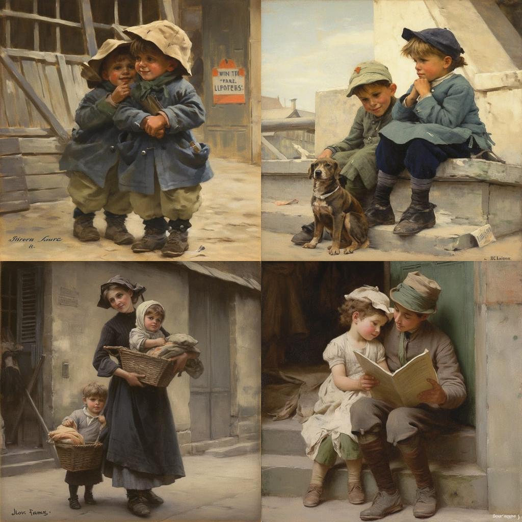 Henri-Jules-Jean Geoffroy style, Midjourney V5, render 1 of 4