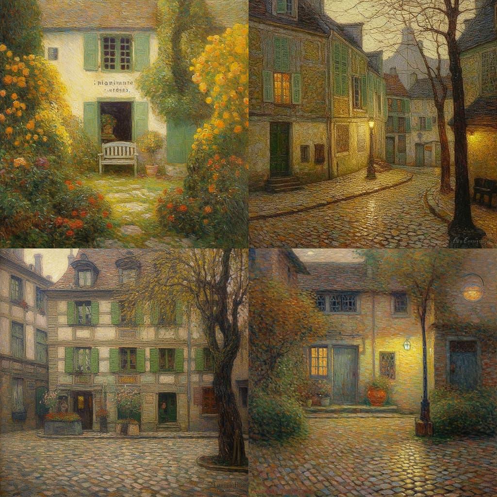Henri Le Sidaner style, Midjourney V5, render 1 of 4