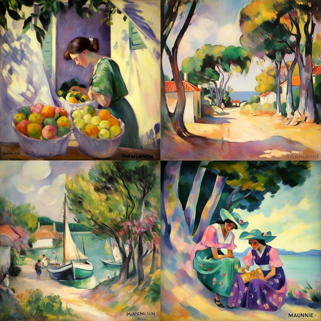 Henri Manguin style, Midjourney V5, render 1 of 4