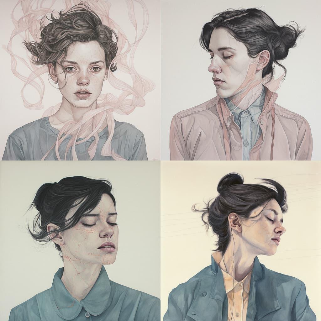 Henrietta Harris style, Midjourney V5, render 1 of 4