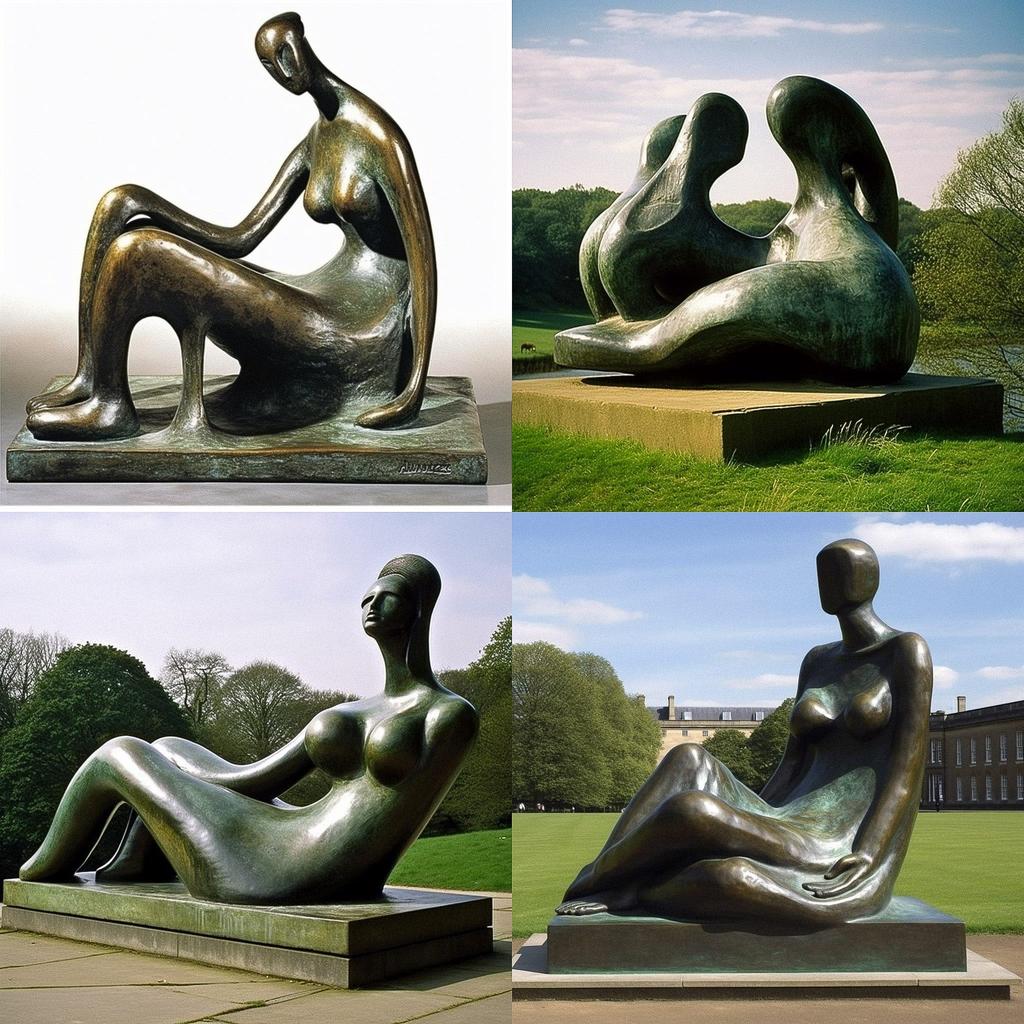 Henry Moore style, Midjourney V5, render 1 of 4