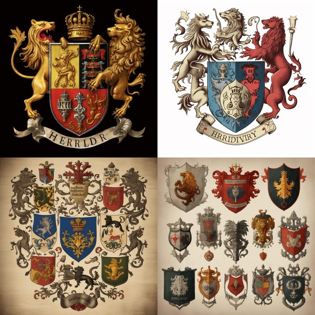 Heraldry style, Midjourney V5, render 1 of 4
