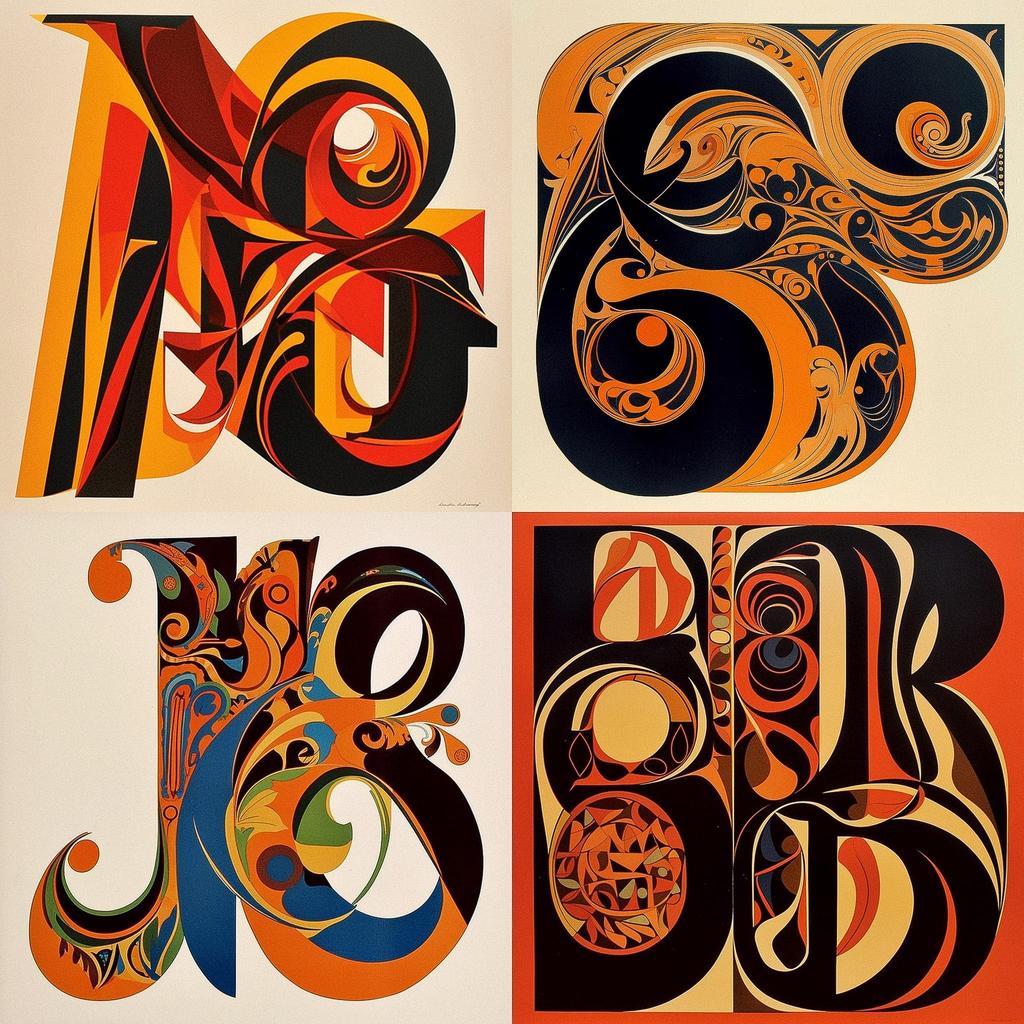 Herb Lubalin style, Midjourney V5, render 1 of 4