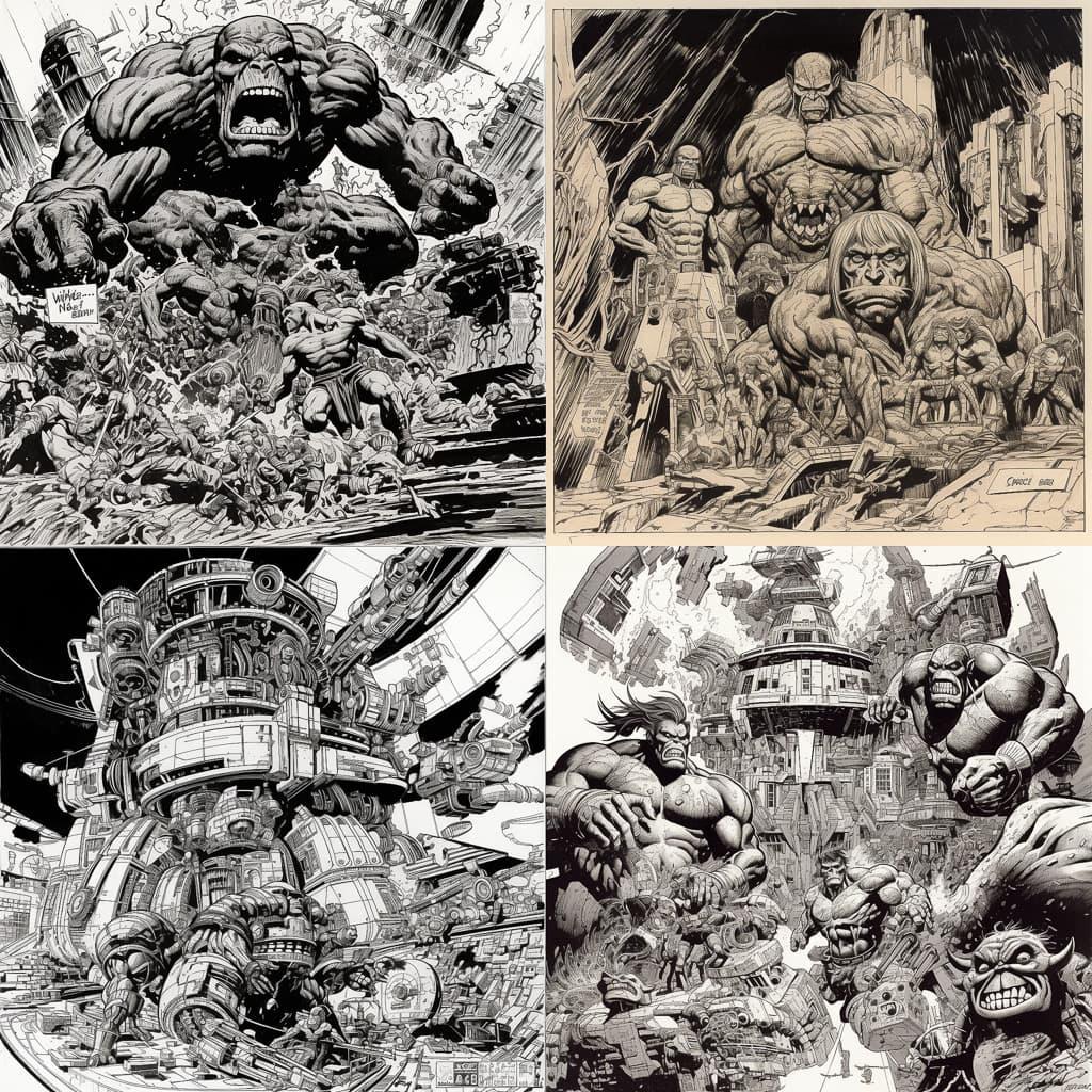 Herb Trimpe style, Midjourney V5, render 1 of 4