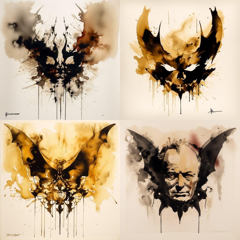 Hermann Rorschach style, Midjourney V5, render 1 of 4